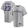 Jamed C.Rockies #23 Kris Bryant Player Gray Game Home Stitched Jerseys