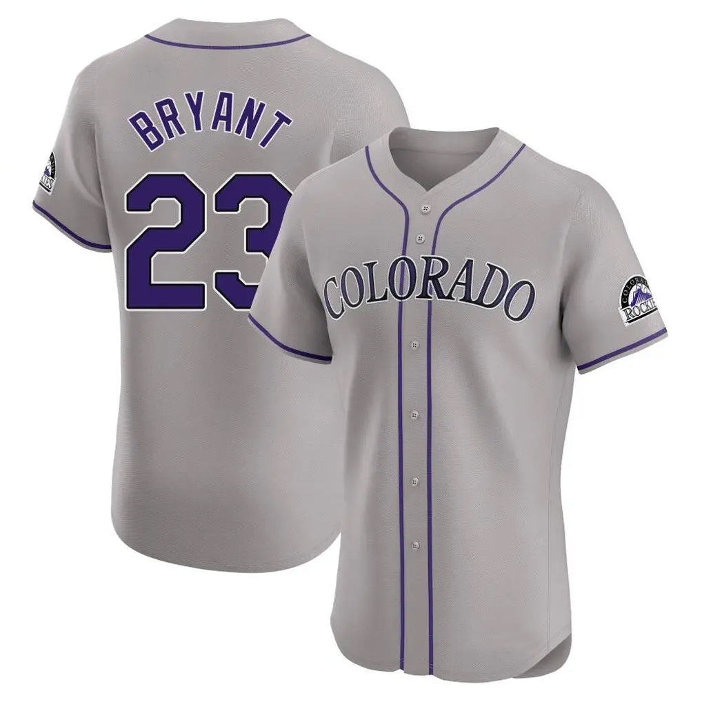 Jamed C.Rockies #23 Kris Bryant Player Gray Limited Elite Home Stitched Jerseys