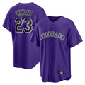 Jamed C.Rockies #23 Kris Bryant Player Purple Game Home Stitched Jerseys