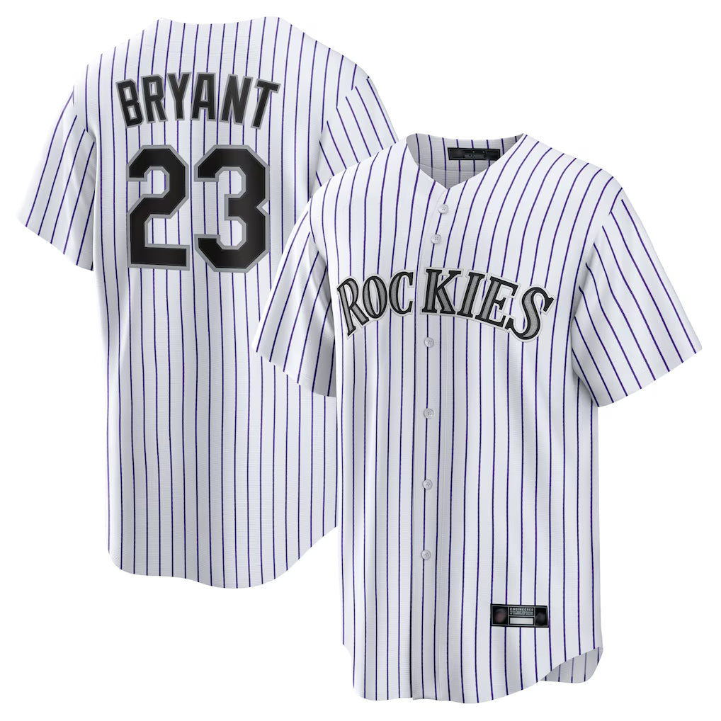 Jamed C.Rockies #23 Kris Bryant Player White Game Home Stitched Jerseys