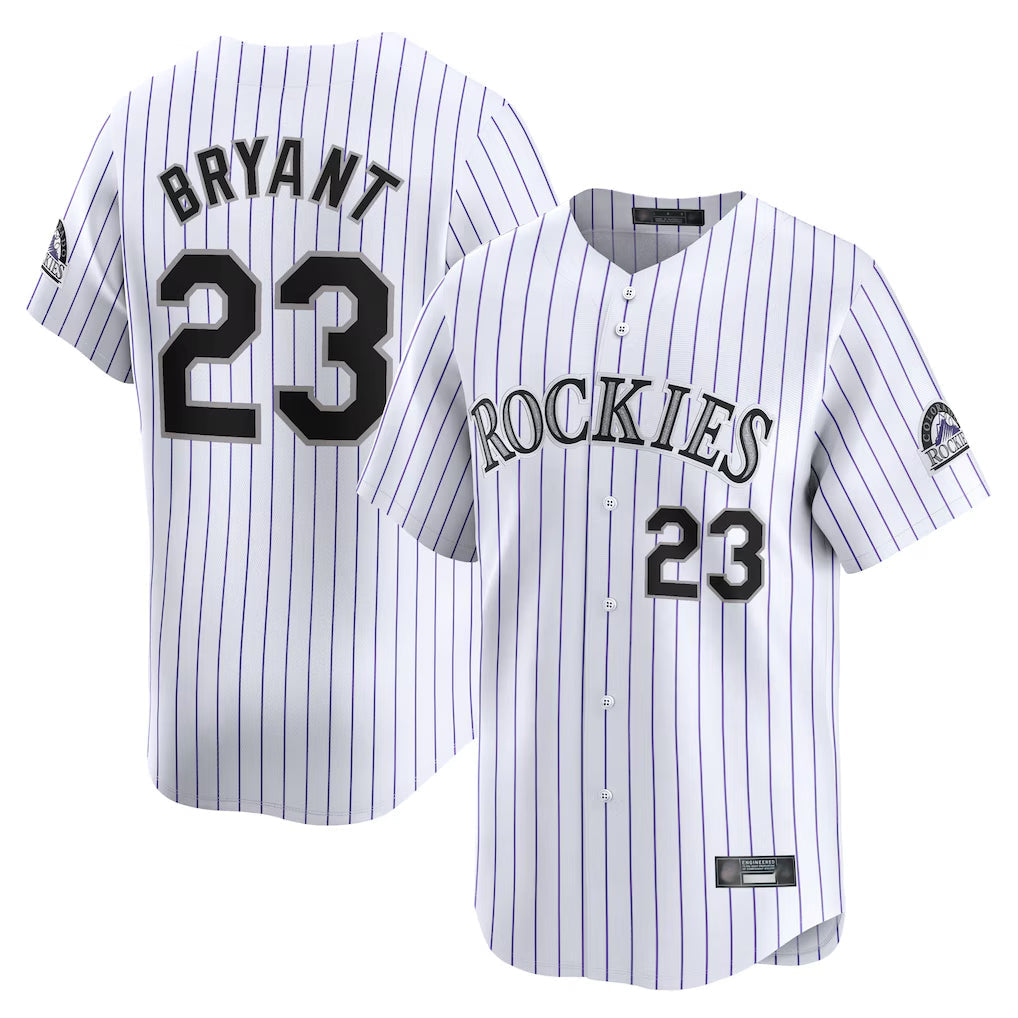 Jamed C.Rockies #23 Kris Bryant Player White Limited Home Stitched Jerseys