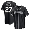 Jamed C.Rockies #27 Jordan Beck Player Black Fashion Out Home Game Stitched Jerseys