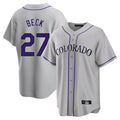 Jamed C.Rockies #27 Jordan Beck Player Gray Game Home Stitched Jerseys