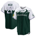 Jamed C.Rockies #27 Jordan Beck Player Green City Connect Home Game Stitched Jerseys