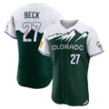 Jamed C.Rockies #27 Jordan Beck Player Green City Connect Limited Elite Home Stitched Jerseys