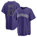 Jamed C.Rockies #27 Jordan Beck Player Purple Game Home Stitched Jerseys