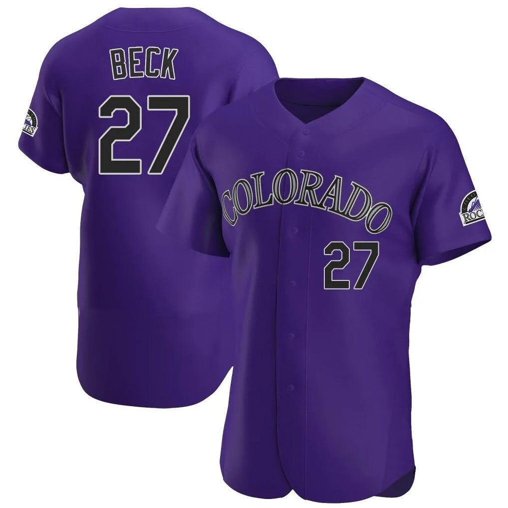 Jamed C.Rockies #27 Jordan Beck Player Purple Limited Elite Home Stitched Jerseys