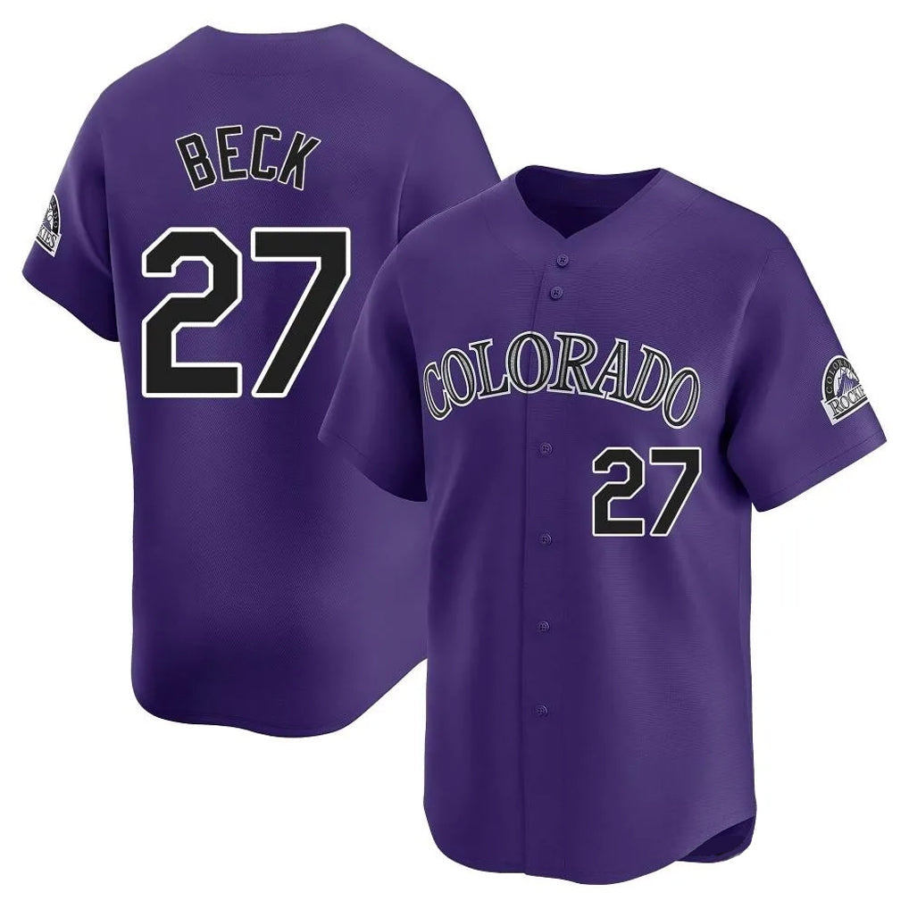 Jamed C.Rockies #27 Jordan Beck Player Purple Limited Home Stitched Jerseys