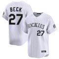Jamed C.Rockies #27 Jordan Beck Player White Limited Home Stitched Jersey
