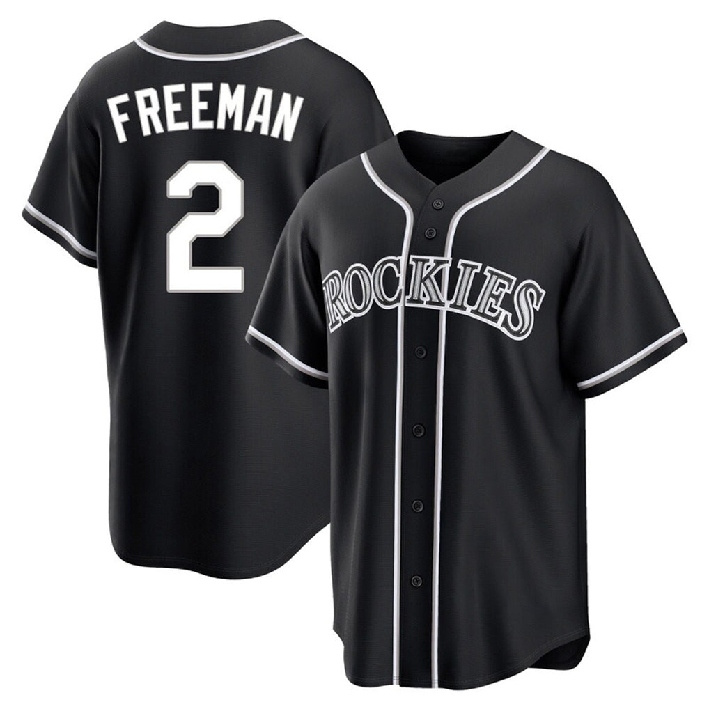 Jamed C.Rockies #2 Tyler Freeman Player Black Fashion Out Home Game Stitched Jerseys