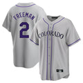 Jamed C.Rockies #2 Tyler Freeman Player Gray Game Home Stitched Jerseys