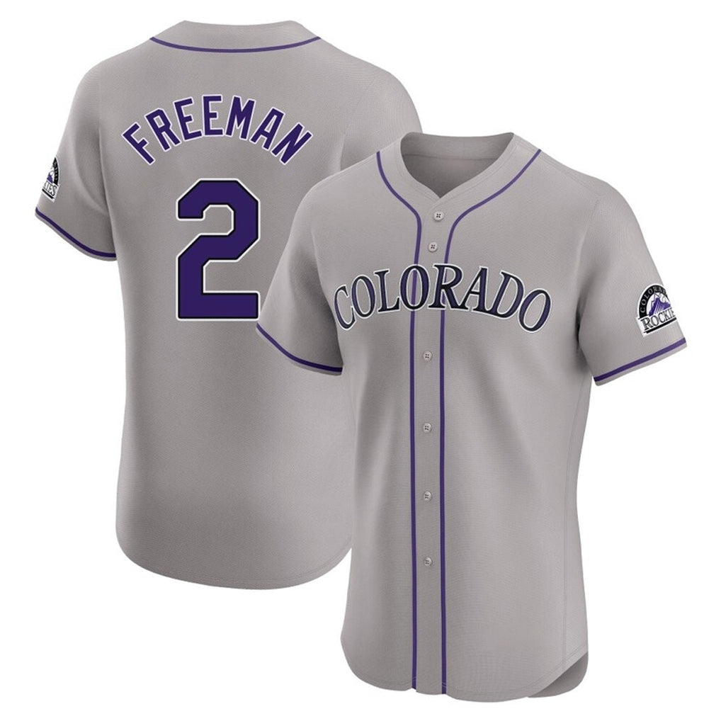 Jamed C.Rockies #2 Tyler Freeman Player Gray Limited Elite Home Stitched Jerseys
