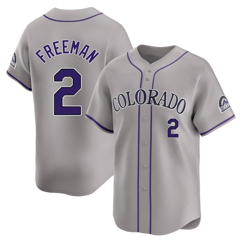 Jamed C.Rockies #2 Tyler Freeman Player Gray Limited Home Stitched Jerseys