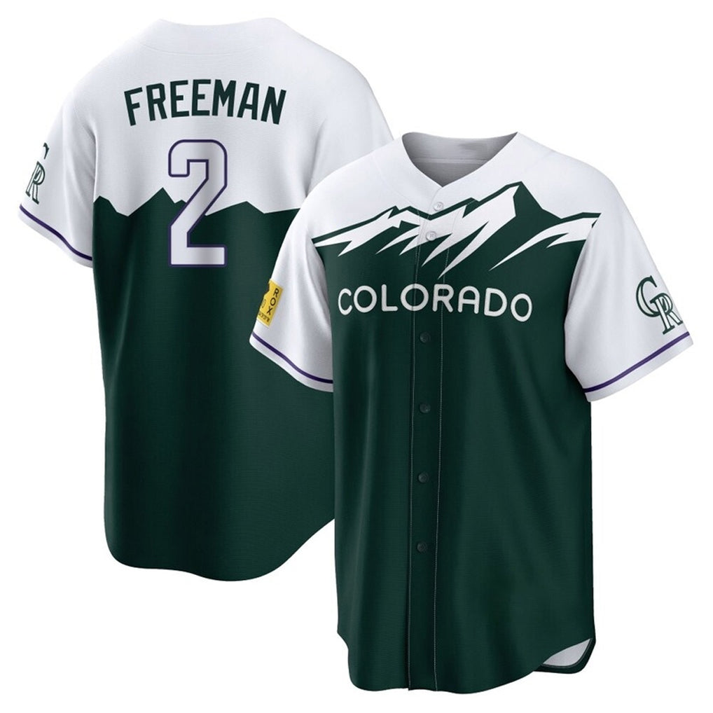 Jamed C.Rockies #2 Tyler Freeman Player Green City Connect Home Game Stitched Jerseys