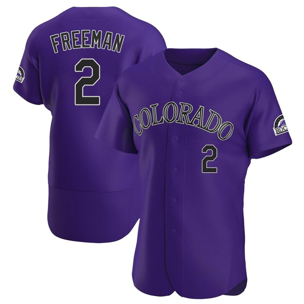 Jamed C.Rockies #2 Tyler Freeman Player Purple Limited Elite Home Stitched Jerseys