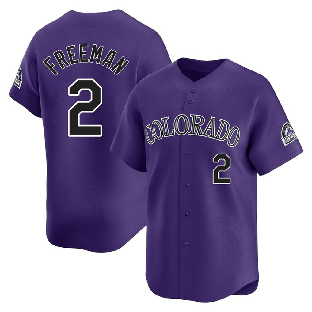 Jamed C.Rockies #2 Tyler Freeman Player Purple Limited Home Stitched Jerseys