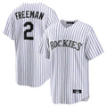 Jamed C.Rockies #2 Tyler Freeman Player White Game Home Stitched Jerseys