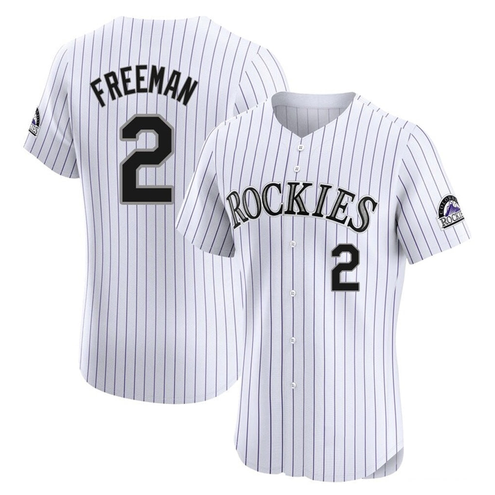 Jamed C.Rockies #2 Tyler Freeman Player White Limited Elite Home Stitched Jerseys