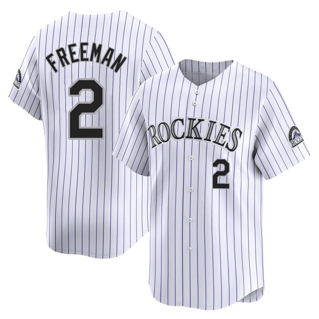 Jamed C.Rockies #2 Tyler Freeman Player White Limited Home Stitched Jerseys