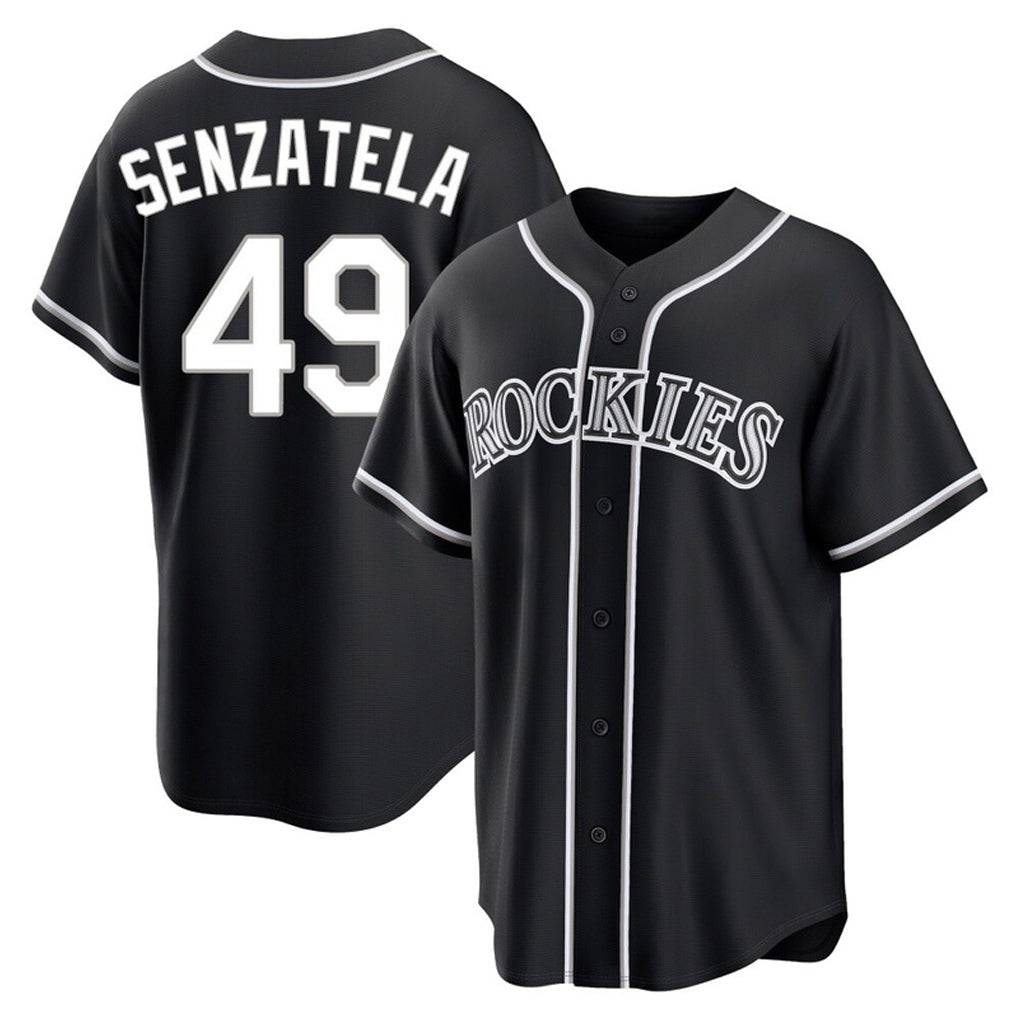Jamed C.Rockies #49 Antonio Senzatela Player Black Fashion Out Home Game Stitched Jerseys