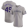 Jamed C.Rockies #49 Antonio Senzatela Player Gray Limited Elite Home Stitched Jerseys