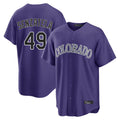 Jamed C.Rockies #49 Antonio Senzatela Player Purple Game Home Stitched Jerseys