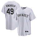 Jamed C.Rockies #49 Antonio Senzatela Player White Game Home Stitched Jerseys
