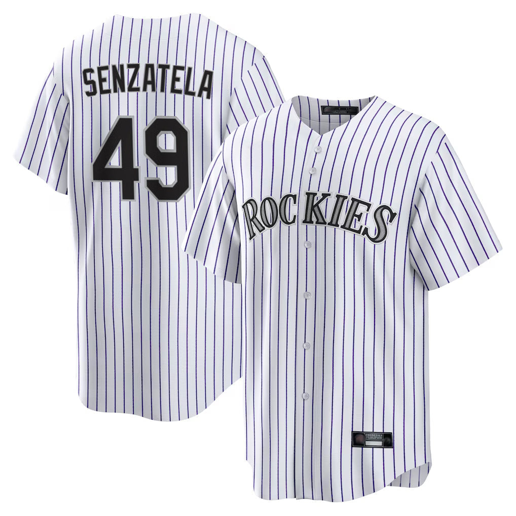 Jamed C.Rockies #49 Antonio Senzatela Player White Game Home Stitched Jerseys