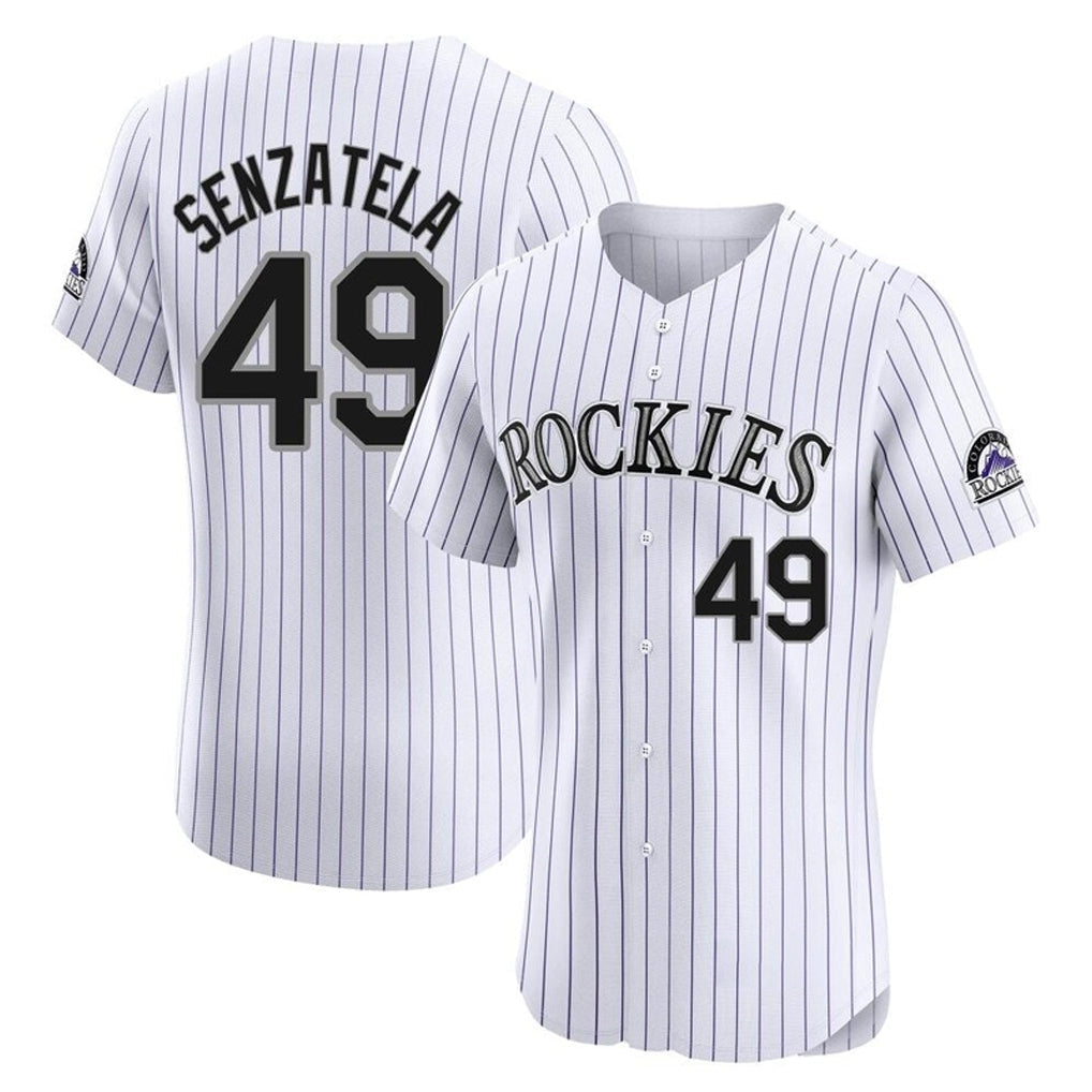 Jamed C.Rockies #49 Antonio Senzatela Player White Limited Elite Home Stitched Jerseys
