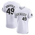 Jamed C.Rockies #49 Antonio Senzatela Player White Limited Elite Home Stitched Jerseys
