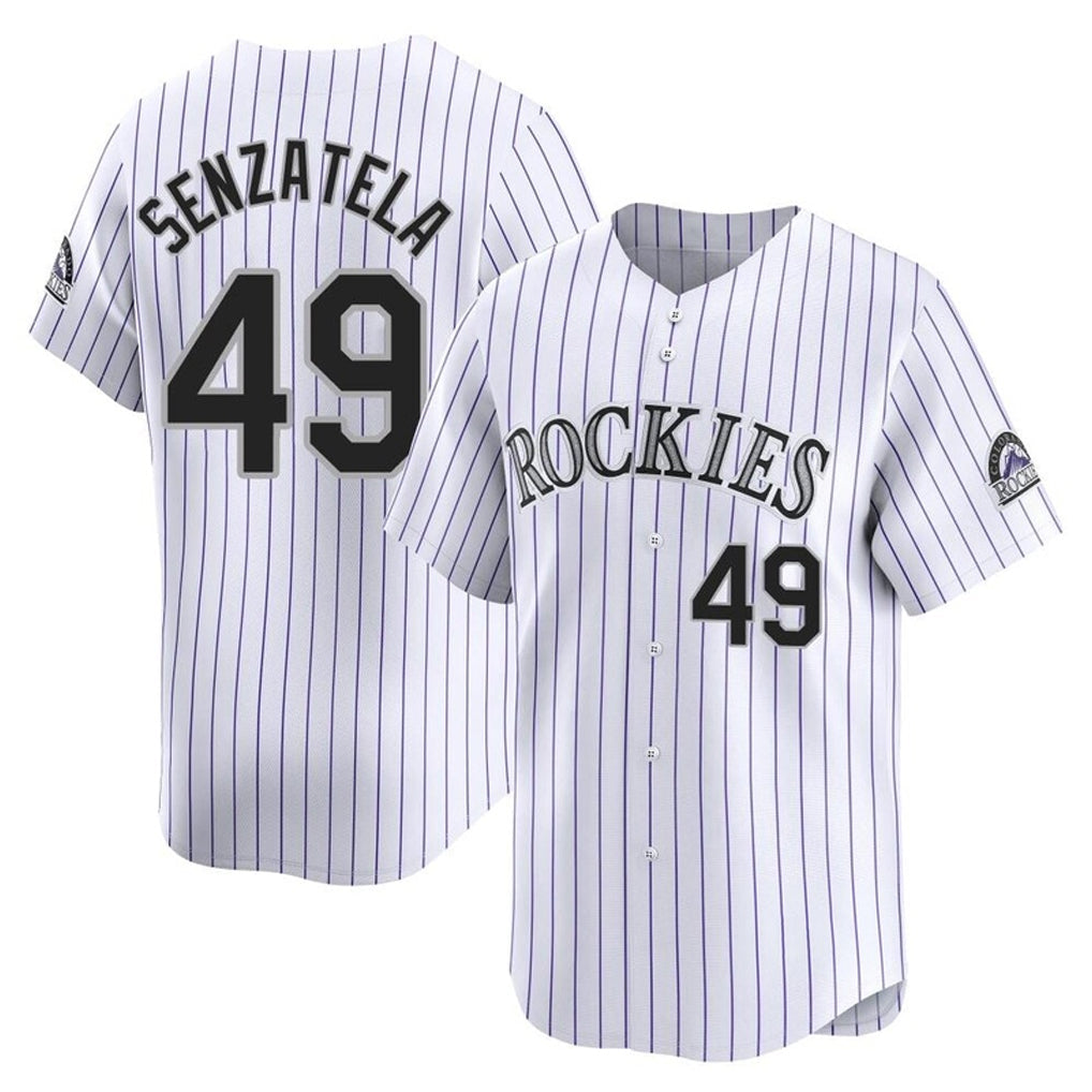 Jamed C.Rockies #49 Antonio Senzatela Player White Limited Home Stitched Jerseys