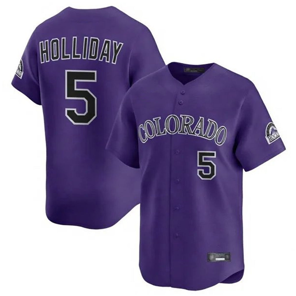 Jamed C.Rockies #5 Matt Holliday Player Purple Limited Home Stitched Jerseys
