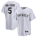 Jamed C.Rockies #5 Matt Holliday Player White Game Home Stitched Jerseys