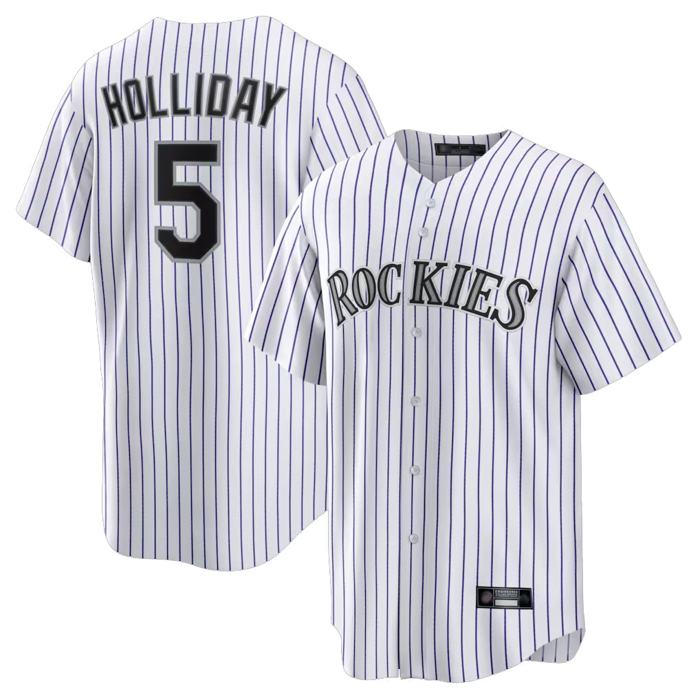 Jamed C.Rockies #5 Matt Holliday Player White Game Home Stitched Jerseys