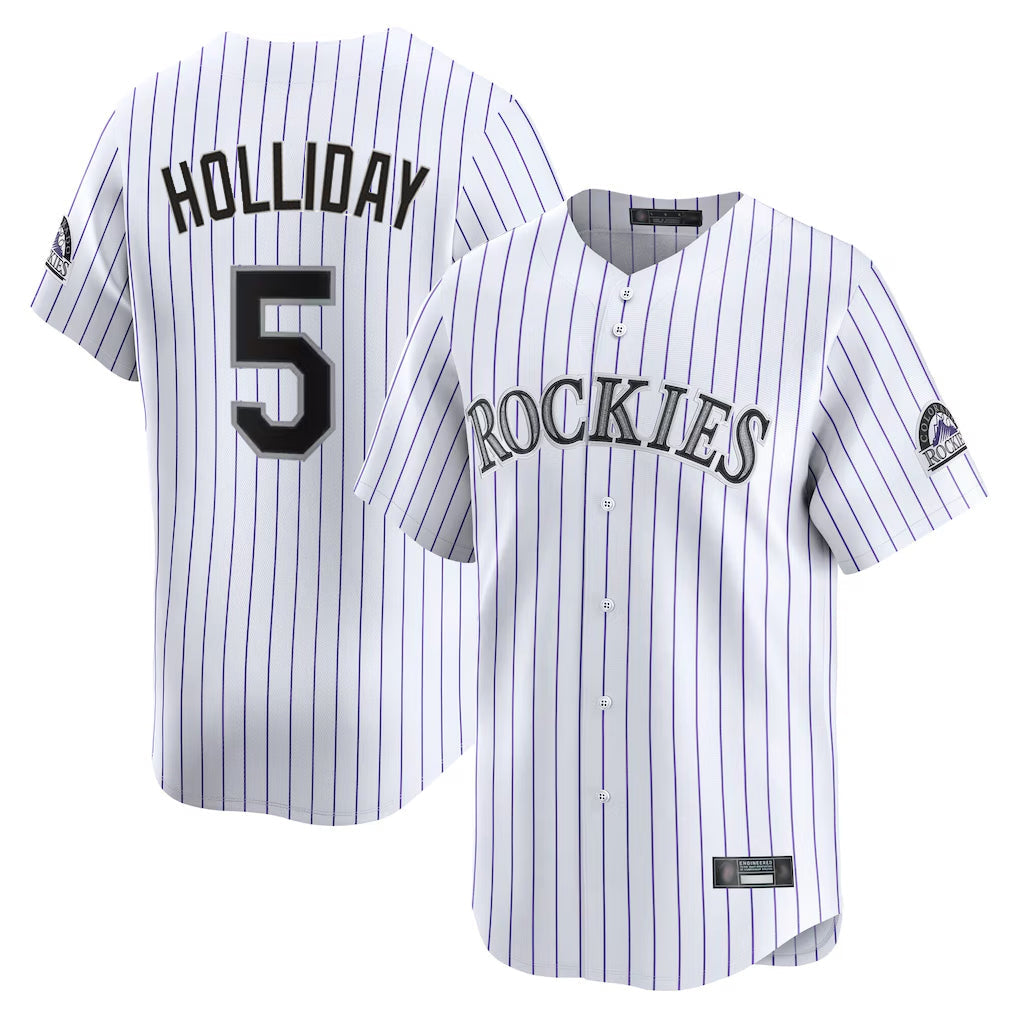 Jamed C.Rockies #5 Matt Holliday Player White Limited Home Stitched Jerseys