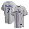Jamed C.Rockies #7 Matt Holliday Player Gray Game Home Stitched Jerseys