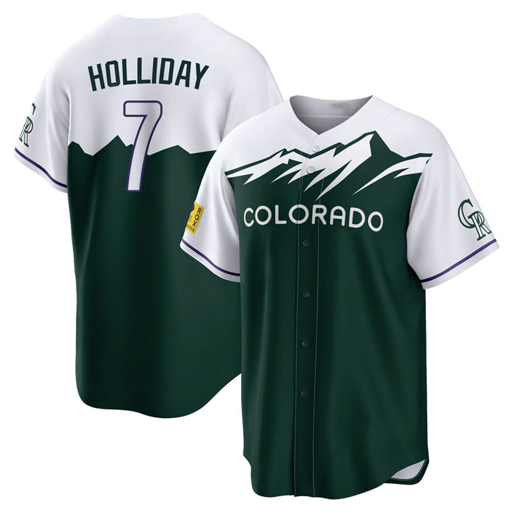 Jamed C.Rockies #7 Matt Holliday Player Green City Connect Home Game Stitched Jerseys