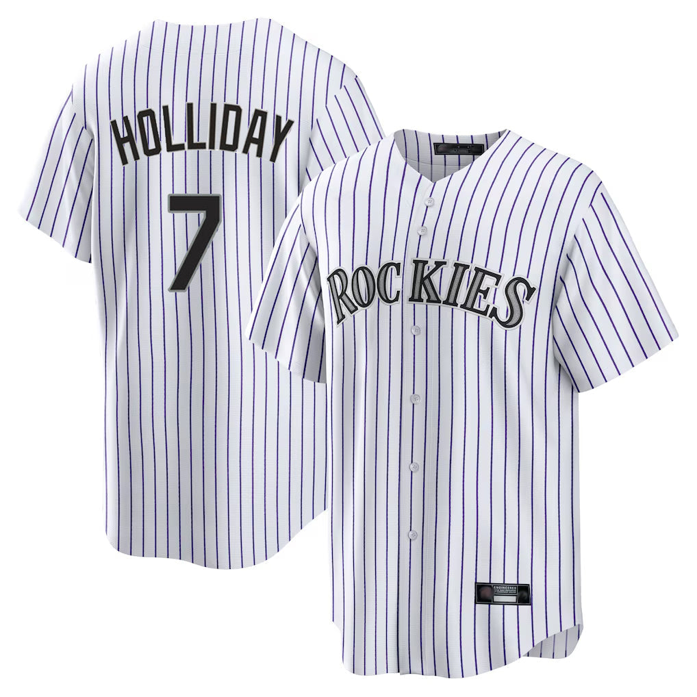 Jamed C.Rockies #7 Matt Holliday Player White Game Home Stitched Jerseys