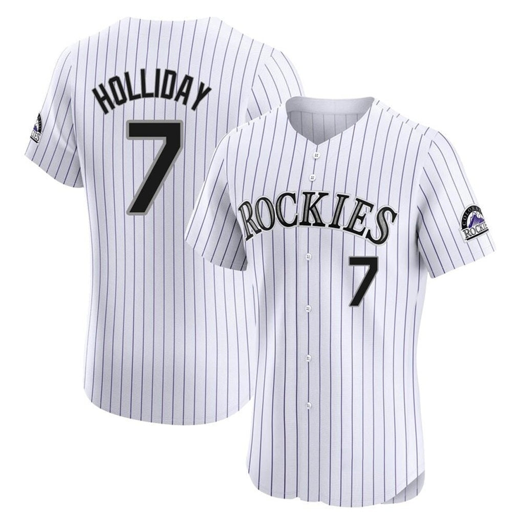 Jamed C.Rockies #7 Matt Holliday Player White Limited Elite Home Stitched Jerseys