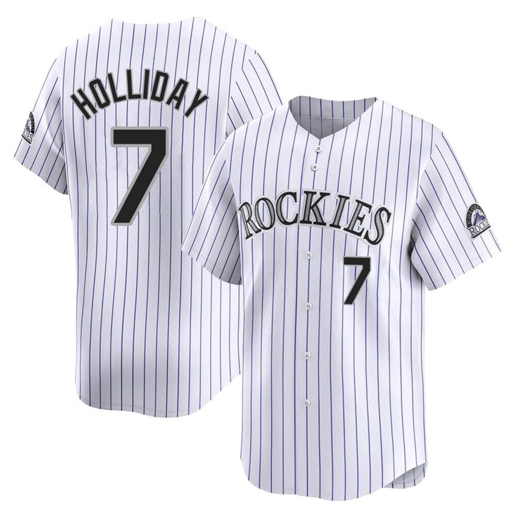 Jamed C.Rockies #7 Matt Holliday Player White Limited Home Stitched Jerseys
