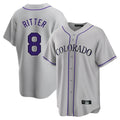 Jamed C.Rockies #8 Ryan Ritter Player Gray Game Home Stitched Jerseys