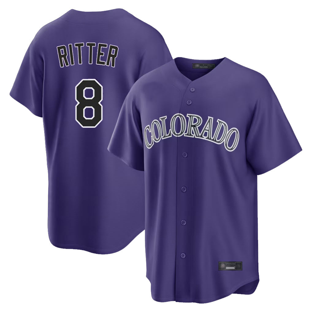 Jamed C.Rockies #8 Ryan Ritter Player Purple Game Home Stitched Jerseys