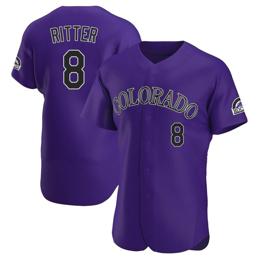 Jamed C.Rockies #8 Ryan Ritter Player Purple Limited Elite Home Stitched Jerseys