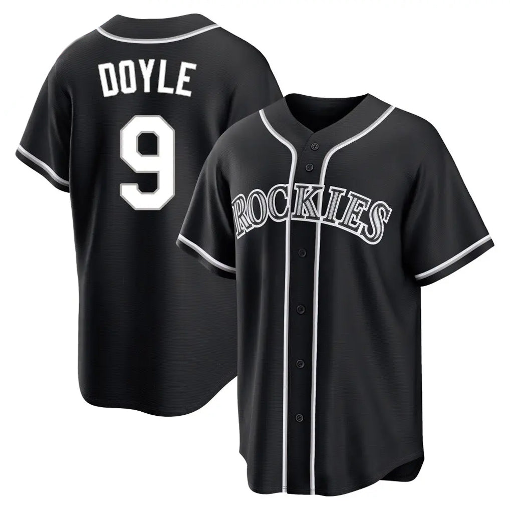 Jamed C.Rockies #9 Brenton Doyle Player Black Fashion Out Home Game Stitched Jerseys