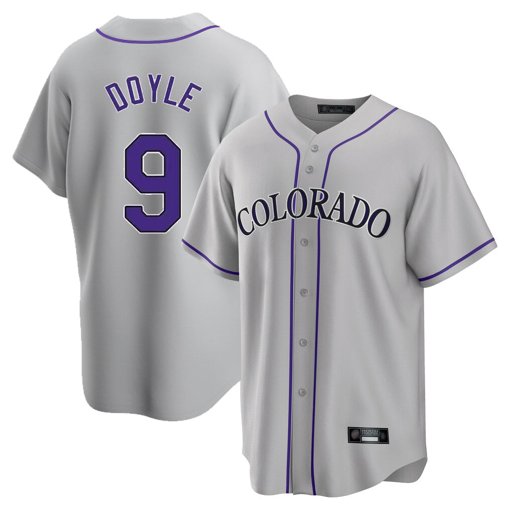 Jamed C.Rockies #9 Brenton Doyle Player Gray Game Home Stitched Jerseys