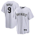 Jamed C.Rockies #9 Brenton Doyle Player White Game Home Stitched Jerseys