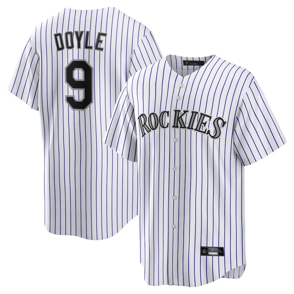 Jamed C.Rockies #9 Brenton Doyle Player White Game Home Stitched Jerseys