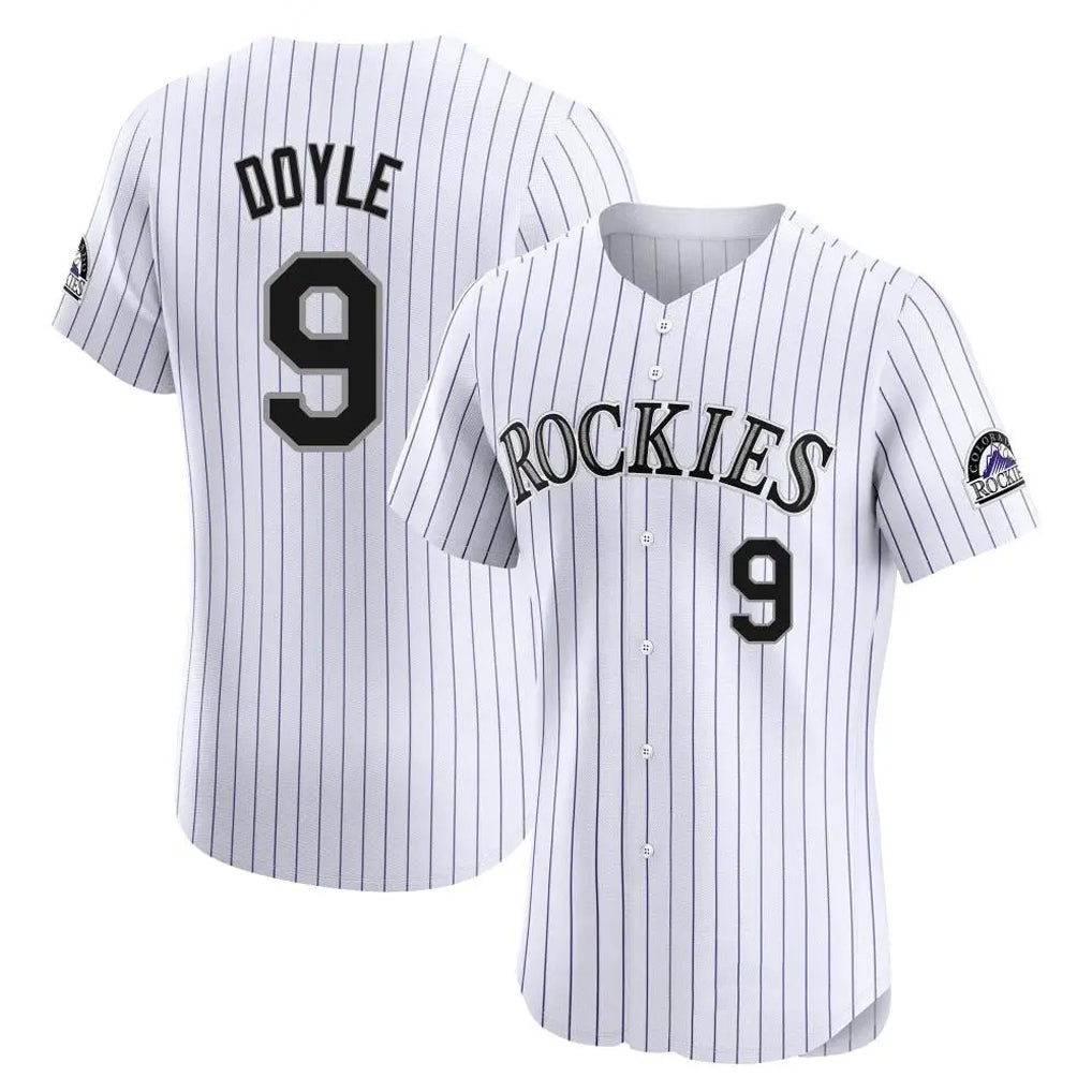Jamed C.Rockies #9 Brenton Doyle Player White Limited Elite Home Stitched Jerseys