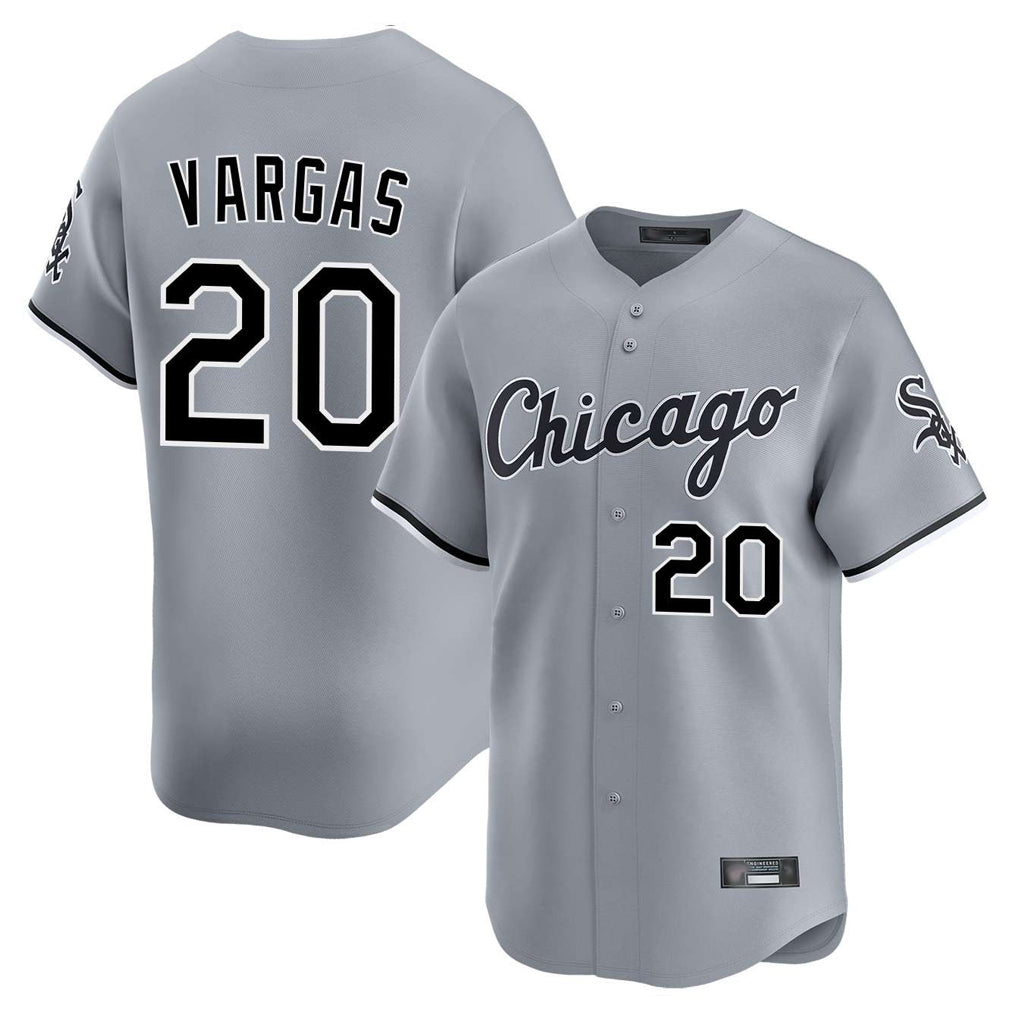 Jamed C.White Sox #20 Miguel Vargas Player Gray Road Limited Home Stitched Jerseys