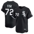 Jamed C.White Sox #72 Carlton Fisk Player Black Limited Home Stitched Jerseys
